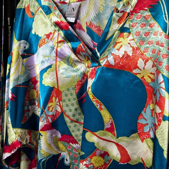 Vibrant Bird Print Kimono Top - Picture 2 of 3